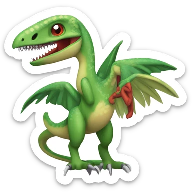 Feathered dinosaur bird velociraptor Flygon fakémon sticker