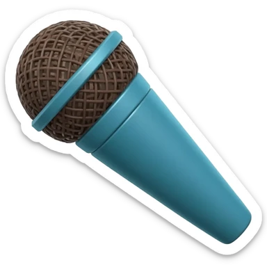 blue and brown podcast mic sticker