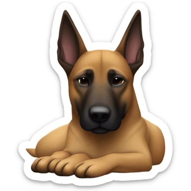 Dark Belgian malinois sleeping sticker