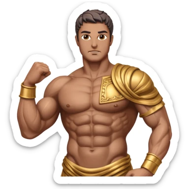 create a  upper body of muscular men greek statue in full chrome sticker