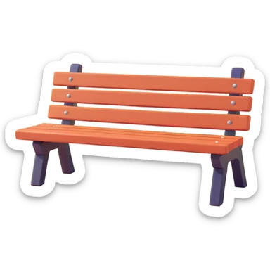 a bench in the sun with a laptop, 3d cartoon style sticker