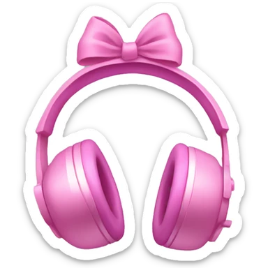 Headphones with pink bows sticker
