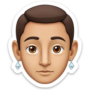 chico con nariz agileña con orejas pronunciadas doble arete de diamante y un nostril  sticker