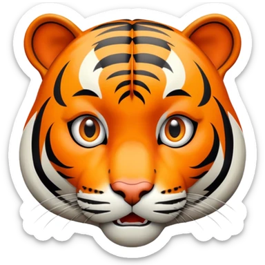 surprised shocked tiger sticker