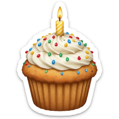 Muffin with birthday sticker