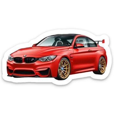 Modified Bmw m4 red colour sticker