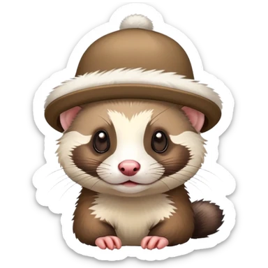 Ferret with a hat  sticker