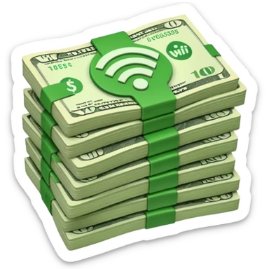 wifi money bill stack sticker