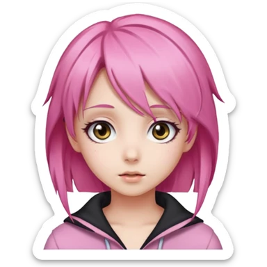 Anime girls with pink hair sticker
