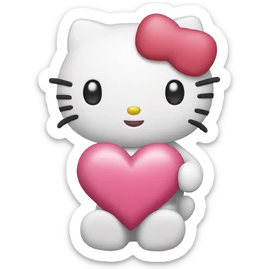 hello kitty with heart sticker