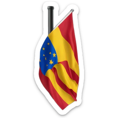 spanish flag on a pole sticker