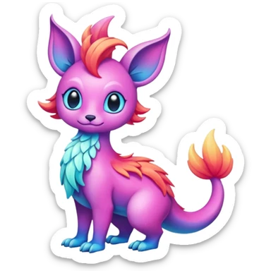 Shiny Colorful Dawn-Colored Fionbri-creature by Falvie (full body) sticker
