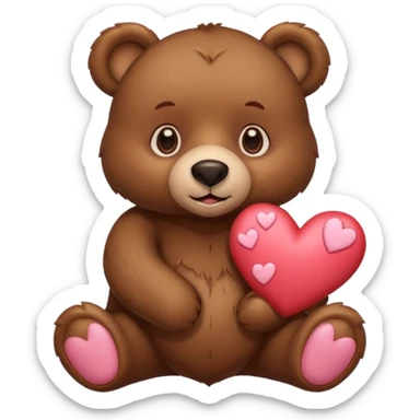 Bear with hearts sticker