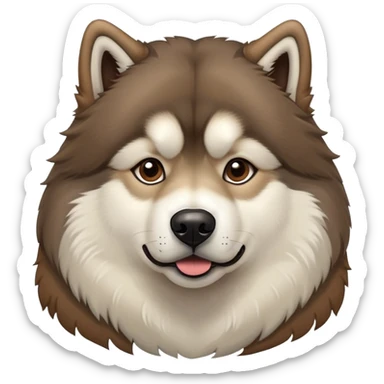 Brown Alaskan Malamute dog sticker