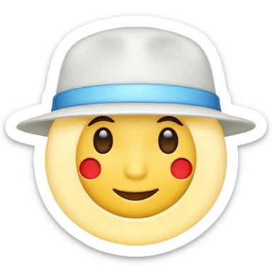 White hat electrical emoji sticker