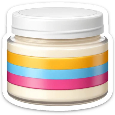 body moisturizer cream pot with label sticker