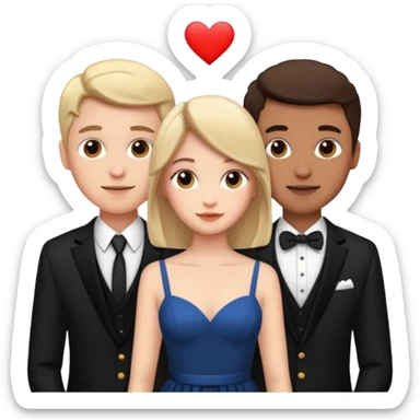 three people: two guys, one girl

they're in love, they're dressed sticker