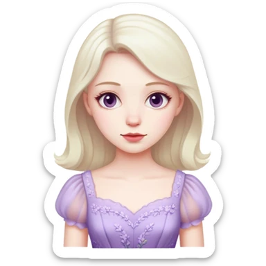 very pale almost white lavender rosy dress sticker