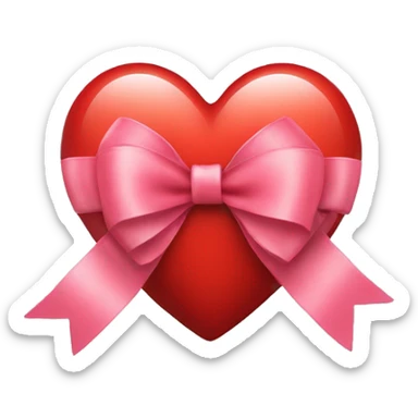 heart with ribbon bow sticker
