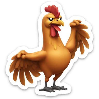 muscle chicken sticker