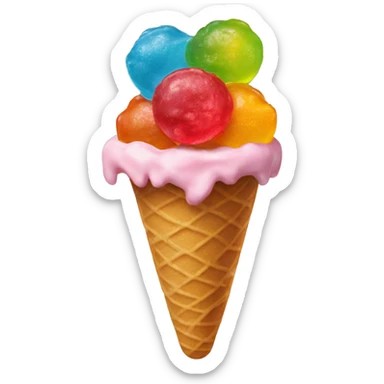 Tall ice cream with gummy bears sticker