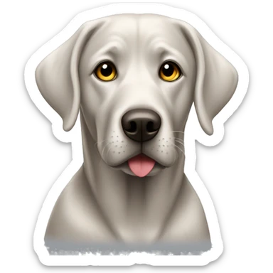 Silver lab with blonde girl heart eyes sticker