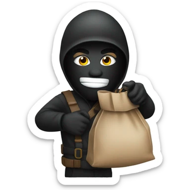 Robber with a bag sticker
