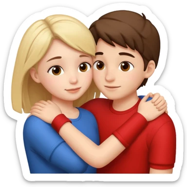 Boy and girl hugging each other in love sticker