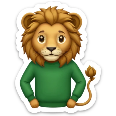 lion wearing green jumper sticker