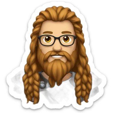 viking with long hair a beard and glasses sticker