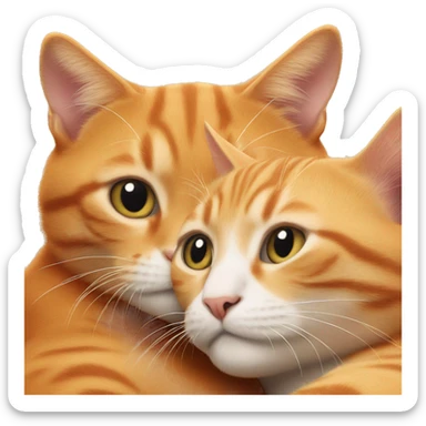Two orange cats cuddling sticker