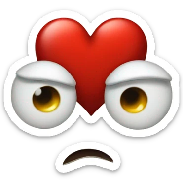 red heart with one eye and a frown face sticker