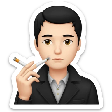 Has una persona fumando, Que tenga pelo negro  y sea hombre  sticker