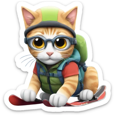Cat skiing off Mount Everest  sticker