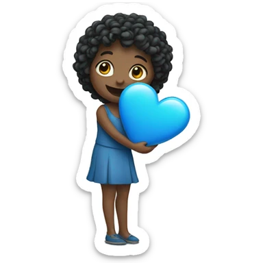 blue heart greeting sticker
