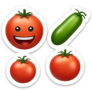 Two tomato’s and a pickle sticker