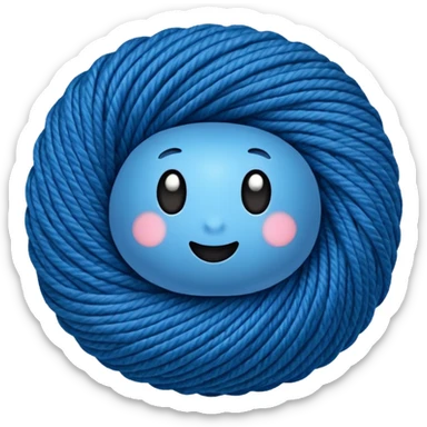 Rolled Yarn Ball blue  sticker