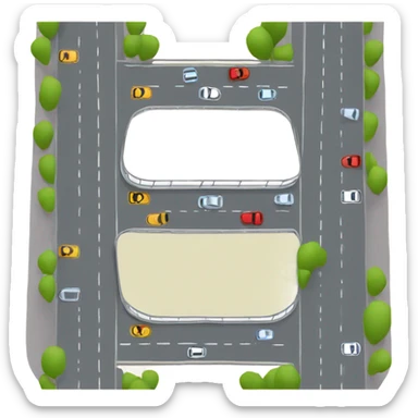 two crossing highways with 90% angle sticker