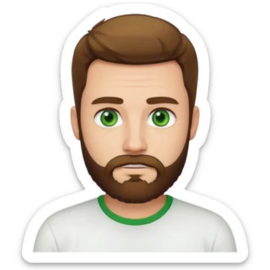 green eyed, white shirt man bearded sticker