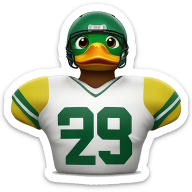 Duck wearing football helmet sticker