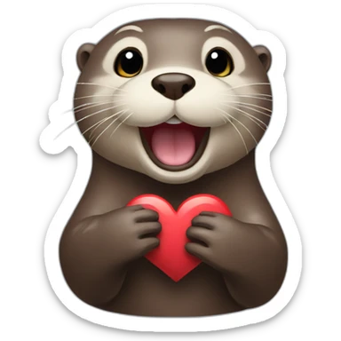 otter that makes a heart sticker