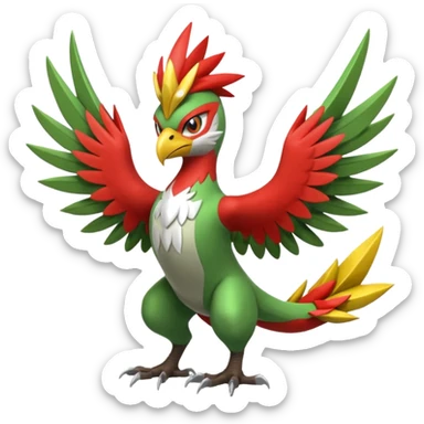 Blaziken-Sceptile-Hawlucha-fusion sticker