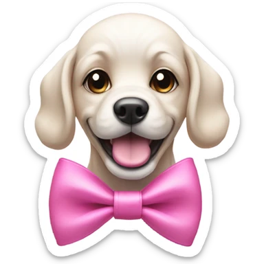 Winner dog with pink bow sticker