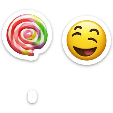 smiley with lollipop in mouth blushing sticker