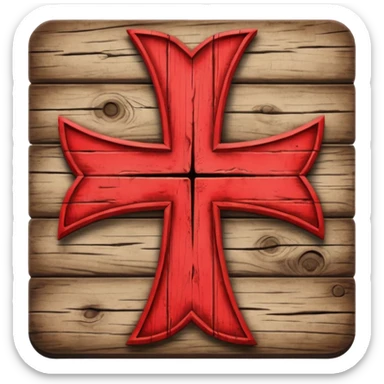 A red scarlet cross sticker