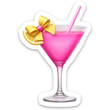 pink cocktail with bow sticker