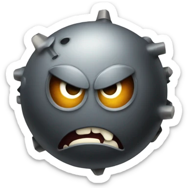 Cute angry bomb sticker