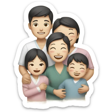 A loving Korean family emoji. sticker