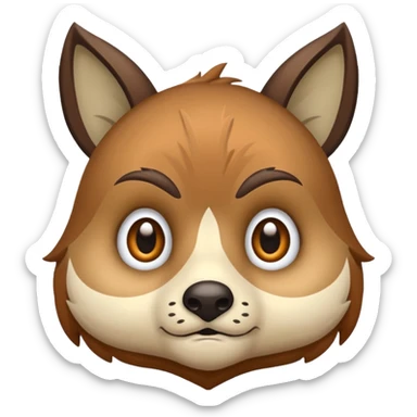 woodland spirit skeptical look with one brow raised sticker