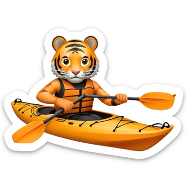 Tiger in sea kayak sticker